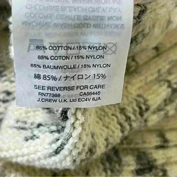 J.Crew Speckled Cotton Sweater Womens Size Large Pullover Cream Gray Style H4658 - Picture 7 of 9